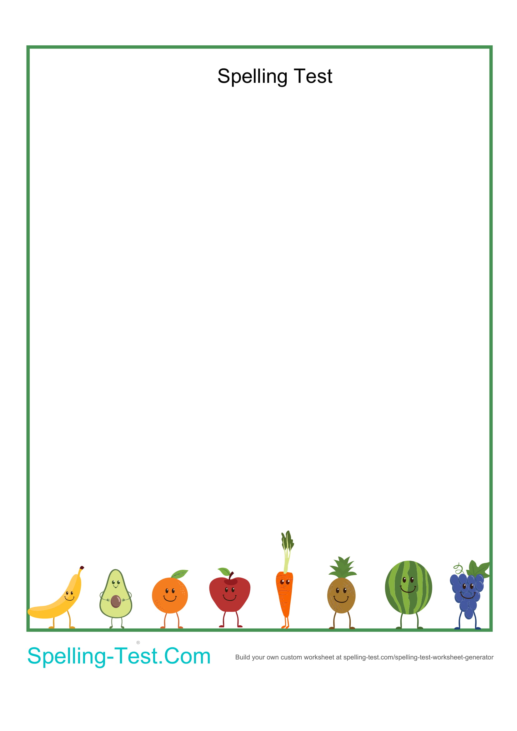 Free Printable Multiple Choice Spelling Test Maker Printable Templates
